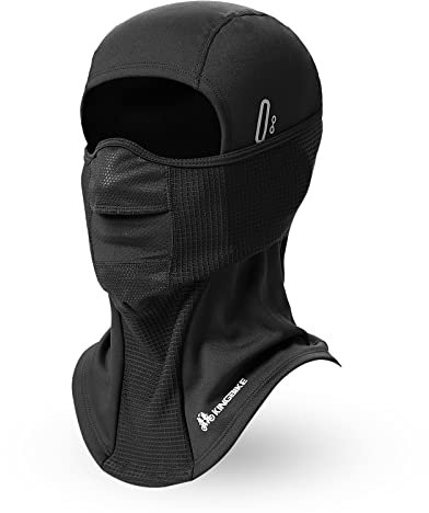KINGBIKE Sturmhaube Fahrrad Winter Ski Maske Sturmhaube Kaltes Wetter Warm Anti Beschlag Winddicht Skifahren Snowboard Eisfischen Radfahren Motorrad Maske für Männer Frauen Schwarz (Lycra+Fleece, 1)