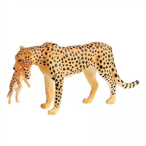 TTETTZ 2X Leoparden Spielzeugfigur, Geparden Spielset, Modell für Tortenaufsatz