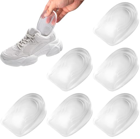 3 par inre höjning hälsporre inlägg, skoinlägg upphöjning 2 cm, hälkudde hälkudde, silikon gel hälkil, hälkilar för skor, hälhöjning för damskor herrskor stövlar