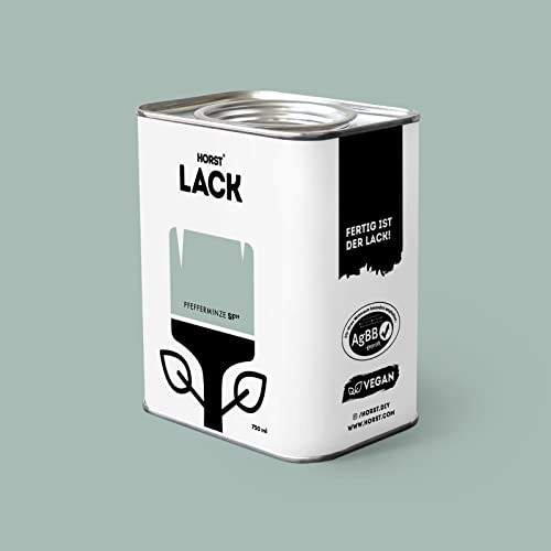 Horst Lack Pfefferminze matt 0,75L - Wetterfester Möbel-Lack für Holz, Metall & Kunststoff - Hohe Deckkraft - Geruchsneutral- Spritz- & Tropffrei - Vegan - Grün
