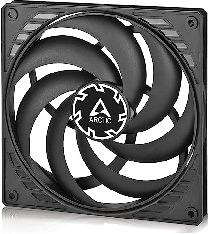 ARCTIC P14 Slim PWM PST - Ventilador PC 140mm, Fan 140mm, Ventilador de Caja para CPU con PWM Sharing Technology (PST), Muy Silencioso, Computadora, 120–1800 RPM - Negro