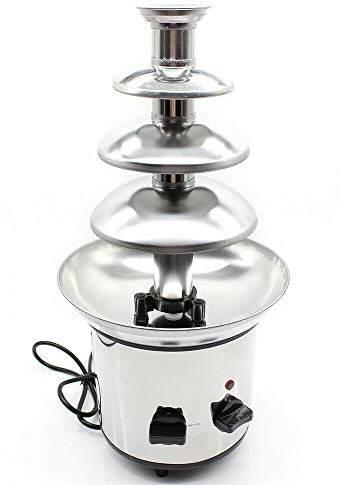 KIOPOWQ Schokobrunnen 4 Etagen Edelstahl Schokoladenfontäne Schokolade Fällt Schokoladen-Brunnen Fondue für Hochzeit Party 220V 170W