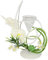 Teelichthalter mit Glaseinsatz und Teelicht-Kerze mit Blume Calla Deko-Kugel Kerzenhalter Kerzenständer Tischdeko Teelichtglas Laterne Windlicht romantische Deko Deko-Objekt Hochzeitsdeko Weiß