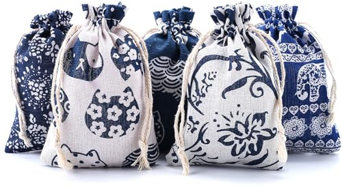 HERZWILD Lot de 25 petits sacs avec cordon de serrage en coton, sacs cadeaux en jute pour mariage et fête