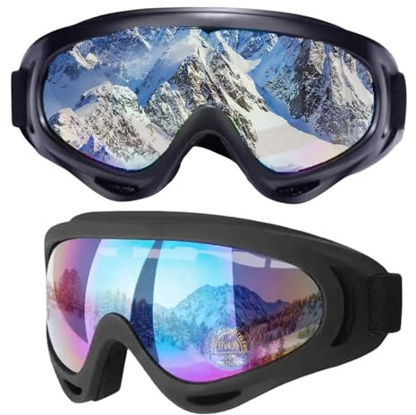 2 piezas Gafas deportivas,Gafas de protección uv,Gafas de moto para hombre,Gafas de ciclismo,Gafas de esquí,Gafas antivaho,Gafas al aire libre,Esquí masculino y femenino y deportes al aire libre.