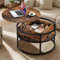 DWVO Coffee Table Round, Coffee Tables for Living Room, Lift Top Coffee Table with Storage and Hidden Compartment, Modern Coffee Table, Small Round Table