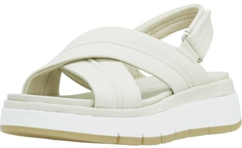 Clarks - Tuscan Cross, Sandalia De las mujeres, Cream Leather,