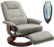 Fauteuil de Massage Électrique Inclinable 360° Pivotant Cherbowing en Cuir Synthétique Gris - Massage par Vibrations, Rotatif, Modern Style