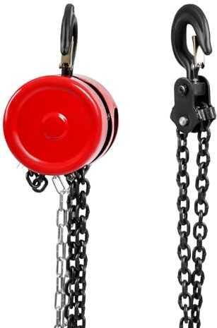 Handkettenzug 4400LBS 10FT, manueller Kettenblock 2T 3M, manueller Heber für Lagergebäude-Automobilmaschinen (Rot)