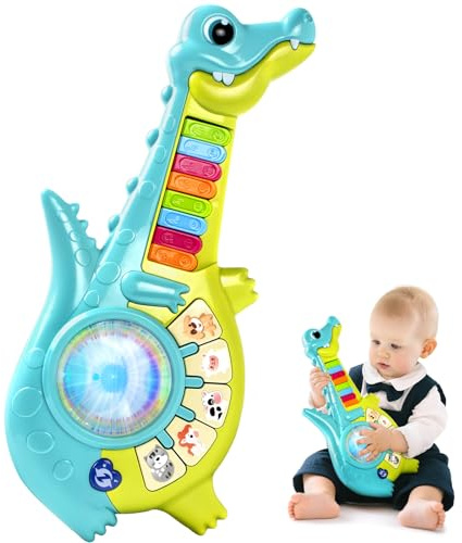 Marstone Toddler Toys for 1 2 Year Old Boy Gift: Baby Musical Toys 12-18 Months, Educational Learning Piano Guitar for Baby 1-3 with Animals and Sounds, 1st First Birthday Gifts for Kids, Girls
