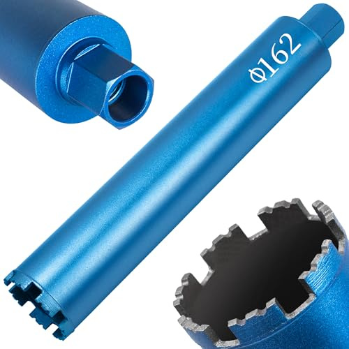 Couronne de Forage Diamantée Ø162 mm,1 ¼ UNC,Longueur Disponible 400 mm,Scie Cloche Diamant avec Segments Soudés au Laser,Foret Diamant pour Carotteuse pour Béton,Maçonnerie,Pierre,Granit