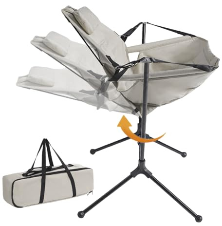HonJiekomy Sillas de Camping - Taburete Oscilante de Aluminio Plegable y Ajustable,Silla de Camping,para Uso en Picnic, Salón, Patio, Césped, Jardín, Fiesta, Playa y Jardín Trasero