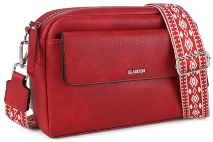 Gladdon sac bandouliere femme, petit sacoche femme bandoulière, sac à main en cuir léger et imperméable avec bandoulière amovible pour un usage quotidien