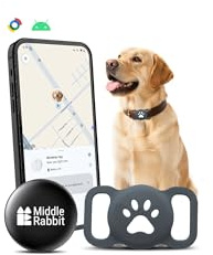 Traceur GPS Chien pour Android, sans abonnement, Compatible Google Find Hub, Traceur pour Collier de Chien avec étui en Silicone, localisateur