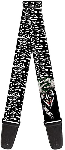 Gitarrengurt Joker The Killing Joke Holding Head Pose Hahaha White Black 2 breit
