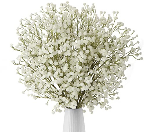 Oairse Künstliche Baby-Atem-Schleierkraut-Blumensträuße 10 Stück, Künstliches Schleierkraut Kunstblumen Gypsophila für Hochzeit Party, Party, DIY, Blumenarrangement, Heimdekoration