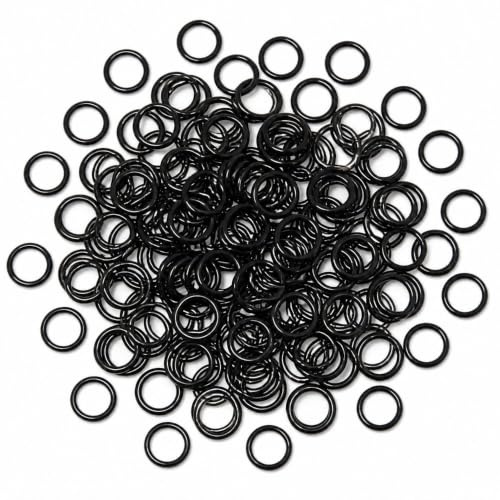 Bianriche svarta metallunderkläder hårdvara syklämmor krok/skjutreglage-/O-ringar för BH-rem – 10 mm ring – 100 st