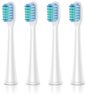 Dada-Tech Testine di ricambio per spazzolini elettrici per bambini DT-KE6 e DT-KE7 - Confezione da 4 (bianco)