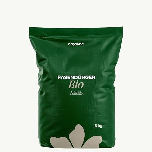 Bio-Rasendünger 5kg, 100% Natürlich & Nachhaltig, fördert dichten, gesunden Rasen, langanhaltende Nährstofffreisetzung, stärkt Wurzelsystem, für intensives Grün, organtic (5kg für 250m²)