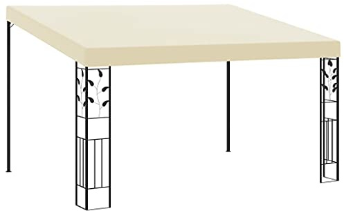 Willood Wand-Pavillon 4x3x2,5 m Cremeweiß Anbaupavillon Sonnenschutz Pergola Gartenpavillon Terrassendach Überdachung Gartenzelt Partyzelt