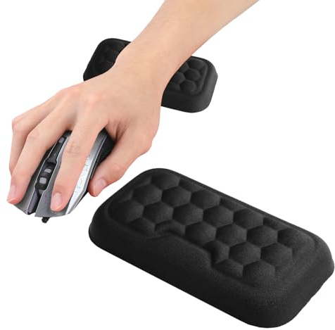 Repose-poignet ergonomique en mousse à mémoire de forme pour bureau et jeux，Soulage la douleur causée par une utilisation prolongée de la souris