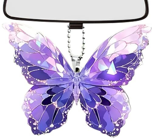 Ornements papillon pour arbre | Papillon en verre arc-en- 2D à paillettes arc-en- Maker pendentif animal volant pour porte de maison fenêtre