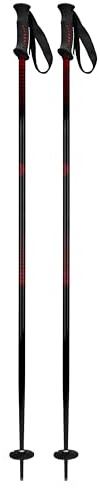 5th Element Shadow Ski Poles – Lightweight Aluminum, Adjustable Strap, Durable Winter Sports Poles (Black/Red, 120cm)