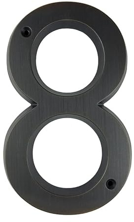 husnummer, 1 st 152 mm husnummer i metall, 6 tum, åldrad brons, zinklegering, nummer, for utomhusbruk, dörrnummer #0-9(8)