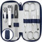 Solingen Manicure Set for Women & Men - Comparison Winner with Top Price/Performance Ratio - Handy and Soft Case - 7-Piece Grooming Kit, Blue