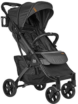 Amonev Lightweight Stroller, Premium Compact Travel Stroller. Fully Reclining Seat Suitable for Toddlers and Children (Dark Grey), 1 Count (Pack of 1)