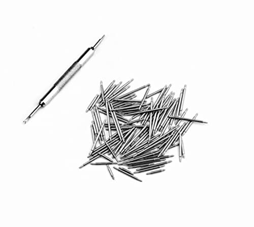 LATRAT 108 Stück Edelstahl-Federstifte für Armbanduhren, silberfarben, 8-25 mm, mit Pinzette zum Entfernen mit einem Durchmesser von 1,6 mm