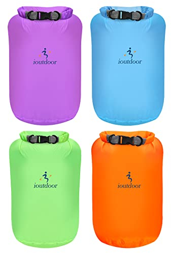 Wasserdicht Tasche - 4 Stück 2L/5L/10L/20L Dry Bag Set, Leicht Outdoor Trockener Sack Wassersport Säcken, Sicherheitsverschluss, für Kayaking Boots-Ausflug Kanu/Fischen/Rafting/Schwimmen (5L*4)