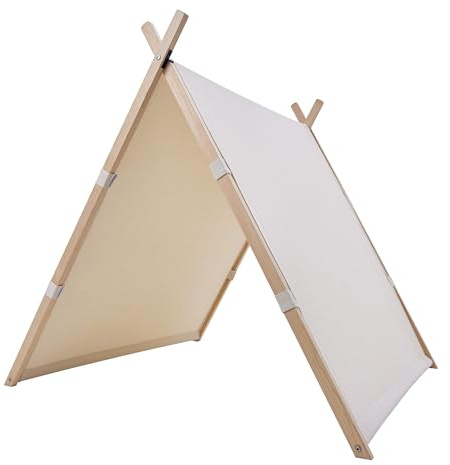 SUNNY Como - Tente Tipi Couleur Crème, Chambre Bebe | A partir de 2 Ans | 100% Coton Naturel | en Bois FSC 100% | Intérieur 107 cm x 123 cm