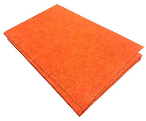 Jtnohx Feutrine, Tissu de Feutre 11 Pièces, Feutrine Loisir Creatif 17.78×28.7cm, Feuille de Feutre pour Couture (Orange)