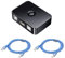 USB 2.0 Printer Sharing Switch, USB Druck Umschalter Adapter, 2 Port, mit LED Licht, Inklusive 2 * 1,5m USB 2.0 Druckerkabel, 2 Computer Teilen Sich 1 Drucker Manueller Switcher