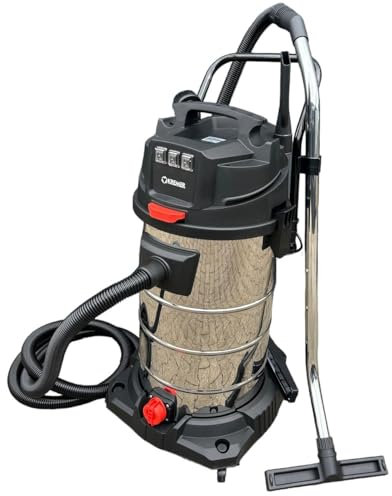 DeTec. Industriesauger 3000W Nass Trocken Sauger 100 Liter Edelstahl Behälter | Industrie Gewerbe Staubsauger mit 3 Saugmotoren je 1000 Watt | Nasssauger für Baustelle