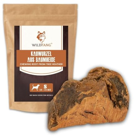 Wildfang® Radice di Erica Arborea per Cani, Taglia S – Giocattolo Naturale da Masticare, senza Schegge, Indistruttibile, Cura dei Denti & Gioco (per Cani fino a 15 kg), 1 pz