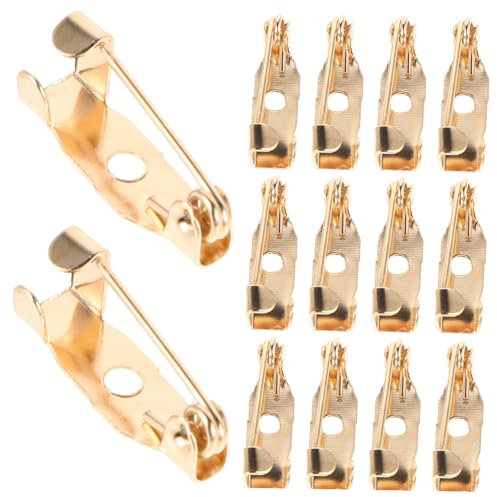 BESTonZON 100St Einfache Anstecknadel schmuckherstellung Clip für Sicherheitskleidung Brosche Basisstift Broschennadel selber machen DIY Schmuck Broschen Pin Bastelnadel Eisen Golden