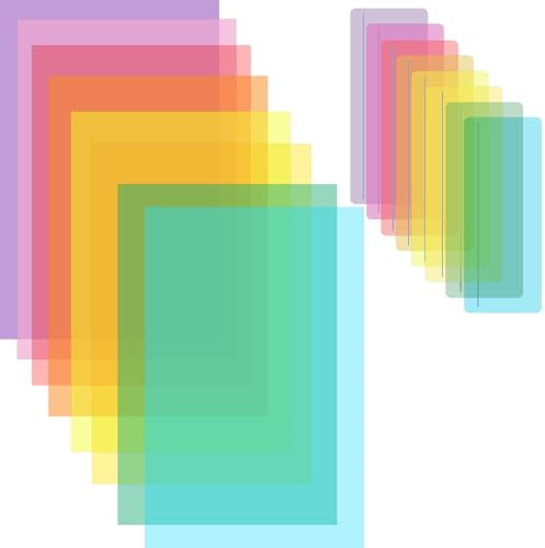 16PCS Dyslexia Overlays 8pcs A4 Coloured Overlays for Dyslexia with 8 Reading Ruler Green Purple Yellow Blue Overlays for Reading Dyslexia Aids for Adults Children ADHD Reduce Visual Stress