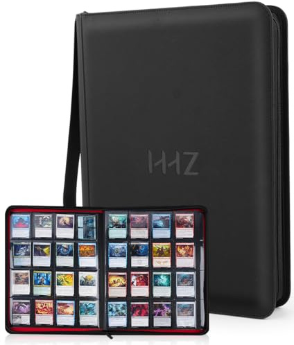 16-Pocket Card Binder - Card Binder Holds 832 Cards with Durable PU Leather & Side Loading for Baseball, Sport, MTG, TCG, PKM, Game Cards, Regular Cards Binder Double Sided Pocket Collector Album