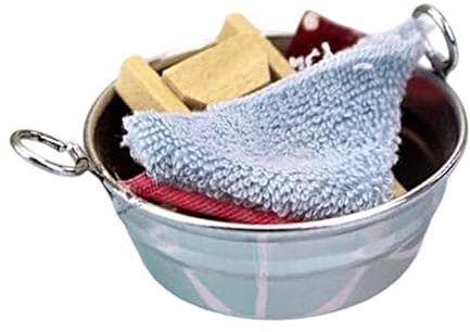 ULIJTH Vasca di lavaggio piccola sicura per bambini per accessori per bambole Design portatile promuove attività creative fingere realistiche case delle bambole lavandino del bagno