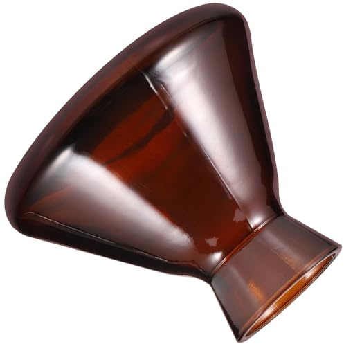 Angoily Bottiglia Diffusore in Vetro 220Ml Bocca Larga Trasparente Colore Marrone Contenitore Vuoto per Oli Essenziali Design a Tromba Diffusore da Tavolo per Ambienti Domestici e