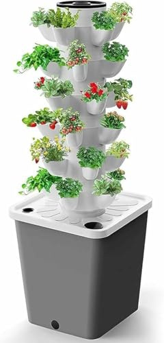 Sistema de cultivo hidropónico con bomba, torre vertical para hierbas y verduras, kit de cultivo aeropónico con control de tiempo
