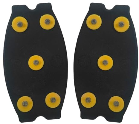Shoes Ice Grips - Cubrezapatos Antideslizante De 5 Puntas | Clavos De Nieve Para Zapatos, Clavos ?e Hielo Invisibles, Crampones, Tacos ?e Tracción, Empuñaduras Antideslizantes Para Hombres, Mujeres, S