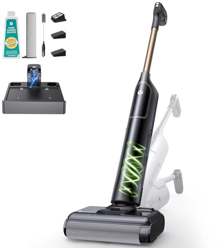 Vexilar X7 Nass Trockensauger Akku, 20kPa Saugwischer mit 180° Flach-Design & Zwei-Tank-System, 40 Min Staubsauger mit Selbstreinigung, Nasssauger für Tierhaare