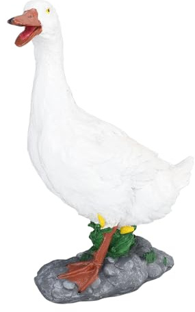 Tnfeeon Statuetta di Anatra Decorazione Simulazione Divertente Paesaggio Vivido per Giardino Patio Ingresso Accento Cortile Esterno Casa Ingresso Accento Statua dell'oca, Statua dell'oca del