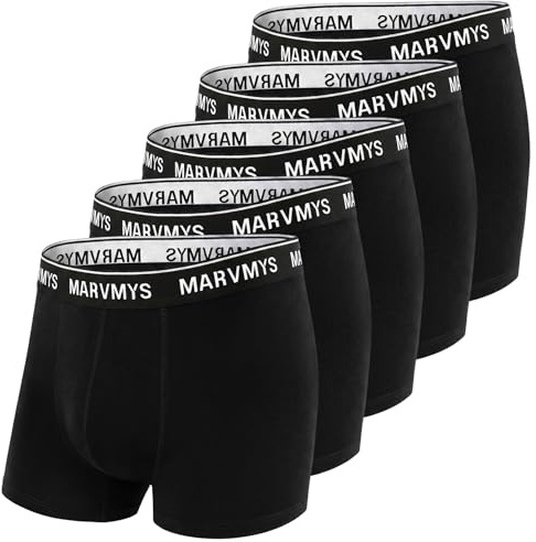 Marvmys Boxers Homme Coton Caleçon Sport Hommes sous-vêtements Confortable Élastique Boxer Décontracté Ajustés Extensibles