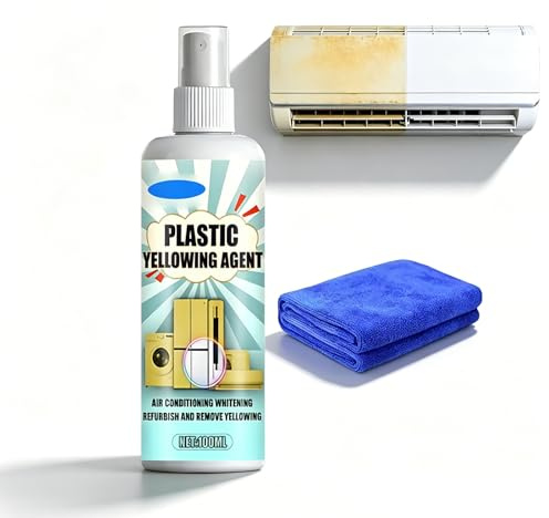 Plastic Yellowing Remover Restorer Spray - 100 ml Powerful Yellowing Remover, Plastic Cleaner Yellowing, Cleaning Spray, Yellowing Remover for PVC, White Plastic Surfaces (1 Piece)