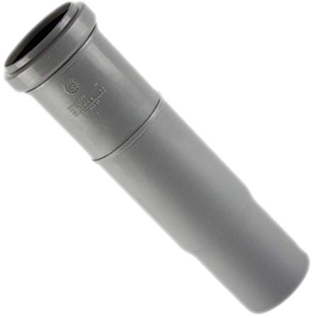 MegaHaustechnik HT Langmuffe Verbinder für Rohr Außendurchmesser 110mm 11cm DN110 DN100 mit Steck Muffe + Gummi Dichtung Abwasser Abfluss Leitung Kunststoff PP grau Kanalrohr Kupplung Fitting Lüftung