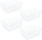 MIVIDE Lot de 4 petits paniers de rangement en fil métallique pour congélateur, cuisine, garde-manger, placards de salle de bain (28 x 22 x 12 cm)